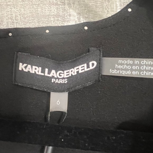 Karl Lagerfeld Paris, Women’s Faux leather dress silver-tone studs. SZ 6, NWT - Picture 6 of 13